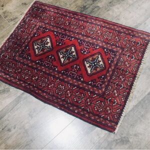 Farmhouse Vintage Turkish Vintage Geometric Oriental Persian Rug 2.2x2.10 Ft